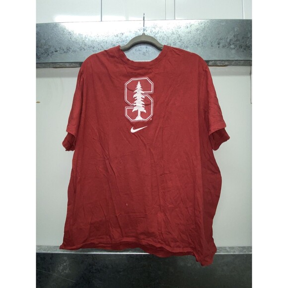 NEW NIKE NCAA STANFORD UNIVERSITY "Logo Tee" MEN'S MAROON WHITE T-SHIRT 2XL - Picture 1 of 3